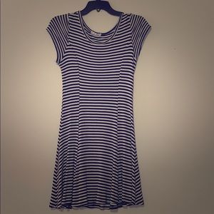 Striped knee length dress
